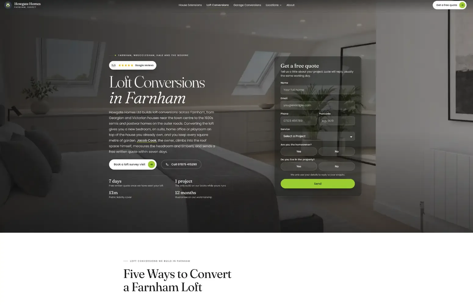 Howgate Homes new builders website designed by Landmark Web Design